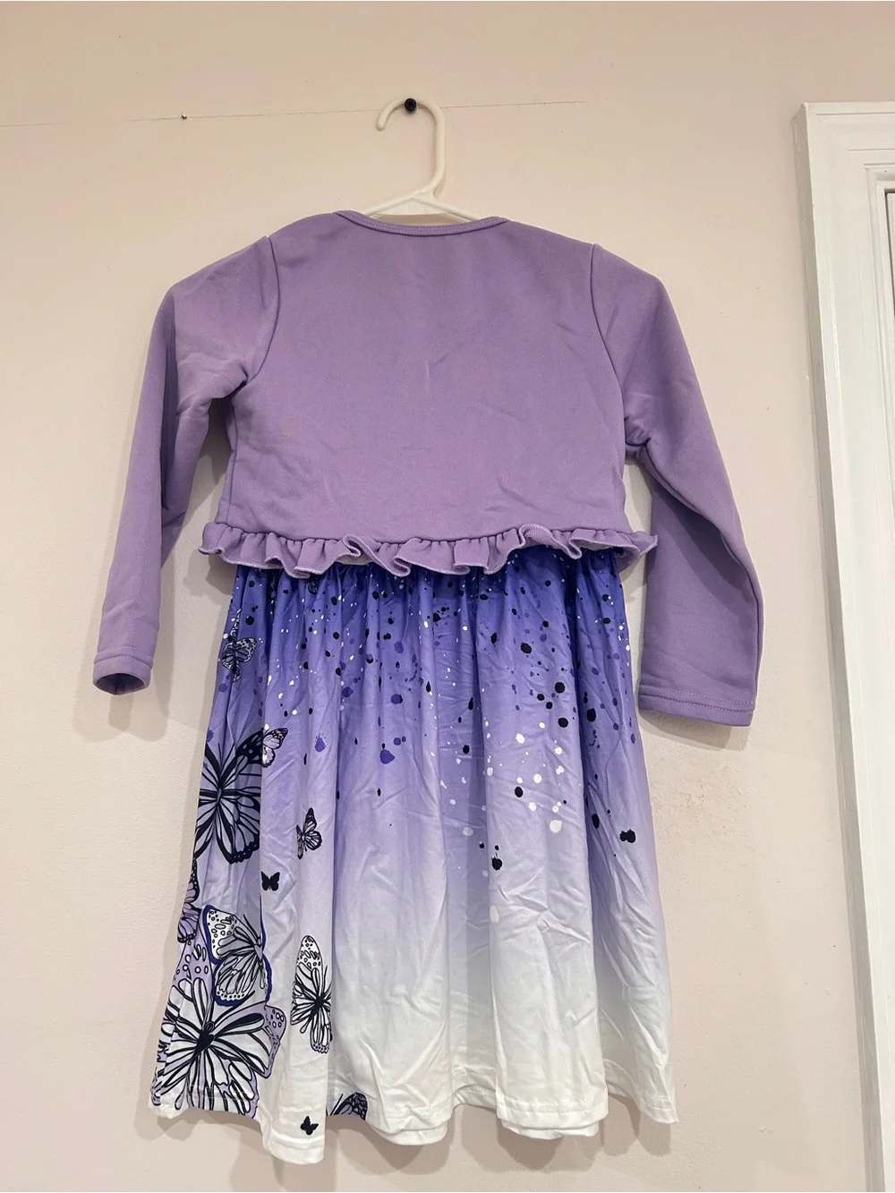 Girls' Lavender Butterfly Dress with Matching Bolero Jacket